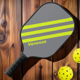 Palas De Pickleball Retro HI VIS Three Strips with Name