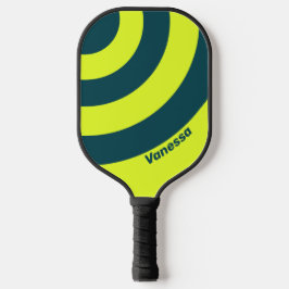 Palas De Pickleball Retro HI VIS Yellow Three Circle Stripe con Nombre