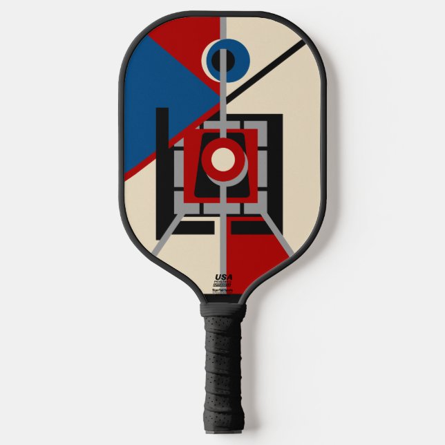 Palas De Pickleball Retro Industrial Deco Geometric Art (Anverso)