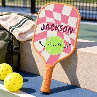 Palas De Pickleball Retro Kids Pickleball Nombre Personalizado & Apodo