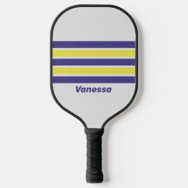 Palas De Pickleball Retro Limón Eléctrico Uva Franjas Cruzadas | Nombr