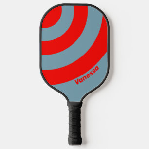 Palas De Pickleball Retro Mar Rojo Tres Círculos Franja con Nombre