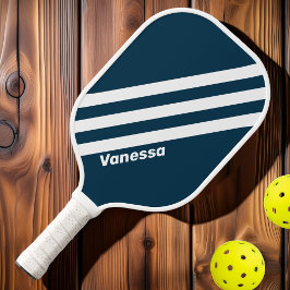 Palas De Pickleball Retro Marina Tres Franjas con Nombre