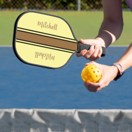 Palas De Pickleball Retro Marrón Y Amarillo Gema De Baloncesto