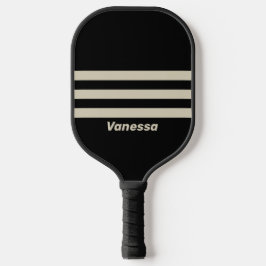 Palas De Pickleball Retro Medianoche Tres Franjas Cruzadas con Nombre