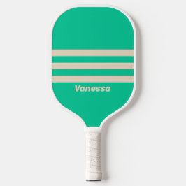 Palas De Pickleball Retro Mint Tres Franjas con Nombre