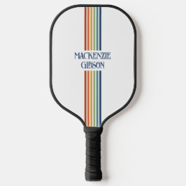 Palas De Pickleball Retro Monogrammed Minimalist Stripes