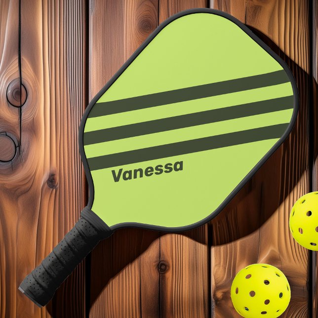 Palas De Pickleball Retro Moss finge tres franjas con nombre (Subido por el creador)