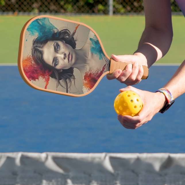 Palas De Pickleball Retro Muse Pickleball Paddle Art (in situ)