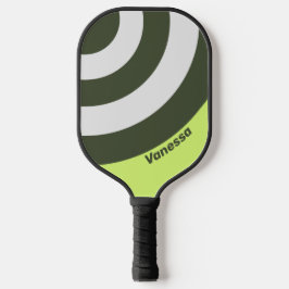 Palas De Pickleball Retro Musgo Desvanecido Círculo Franja con Nombre