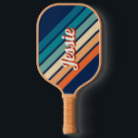 Palas De Pickleball Retro Nombre Personalizado Paddle<br><div class="desc">Diseño de arrebatos de sol de inspiración retro en colores vivos y alegres que se pueden personalizar con tu nombre.</div>