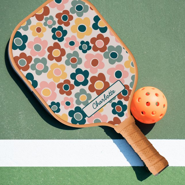 Palas De Pickleball Retro Nombre Personalizado Paddle (Personalized Retro Picklebal Paddle)