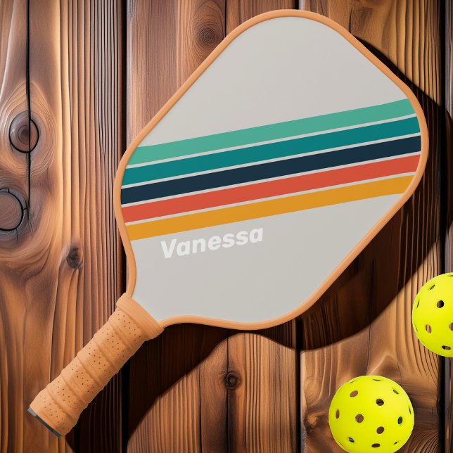 Palas De Pickleball Retro Ocean Rainbow con nombre (Subido por el creador)