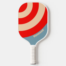 Palas De Pickleball Retro Océano Horizonte Círculo Raya con Nombre