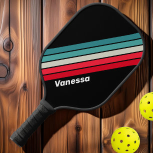 Palas De Pickleball Retro Oculto a Rayas con Nombre