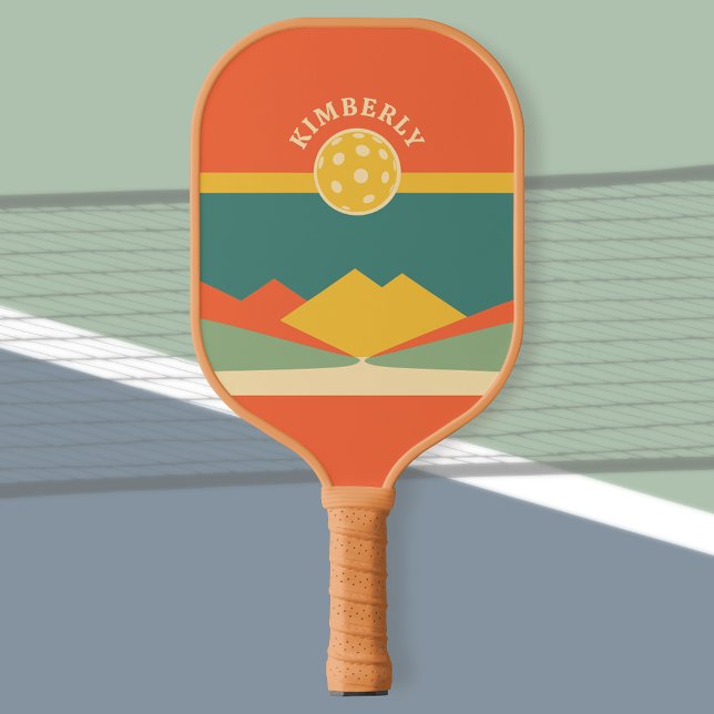 Palas De Pickleball Retro Paddle personalizado de bolas de pollo - Nom (Game On, Retro Style! 🌅🏓)