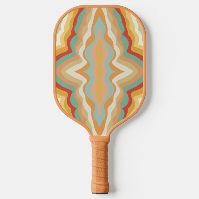 Palas De Pickleball Retro Pop Art Abstract Geometric Wavy Pattern (Anverso)