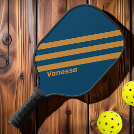 Palas De Pickleball Retro Royal Gold Tres bandas con nombre