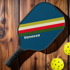 Palas De Pickleball Retro Rugby a Rayas con Nombre