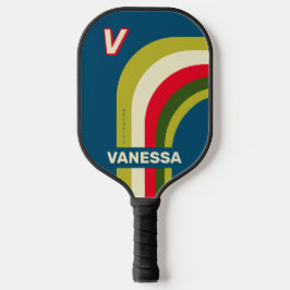 Palas De Pickleball Retro Rugby Arch with Name & Initial