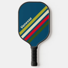 Palas De Pickleball Retro Rugby Franjas en Ángulo con Nombre