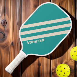 Palas De Pickleball Retro Sea Breeze Tres Franjas con Nombre