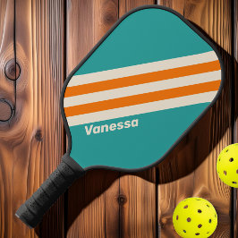 Palas De Pickleball Retro Sea Breeze Vibe Strips con Nombre