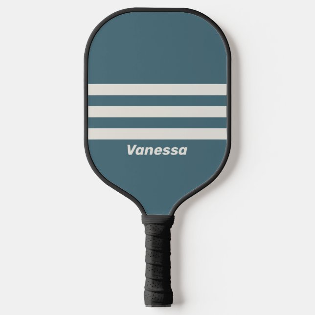Palas De Pickleball Retro Slate Gray 3 a través de bandas con nombre (Anverso)