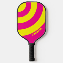 Palas De Pickleball Retro Sol Empapado de Tres Círculos con Nombre