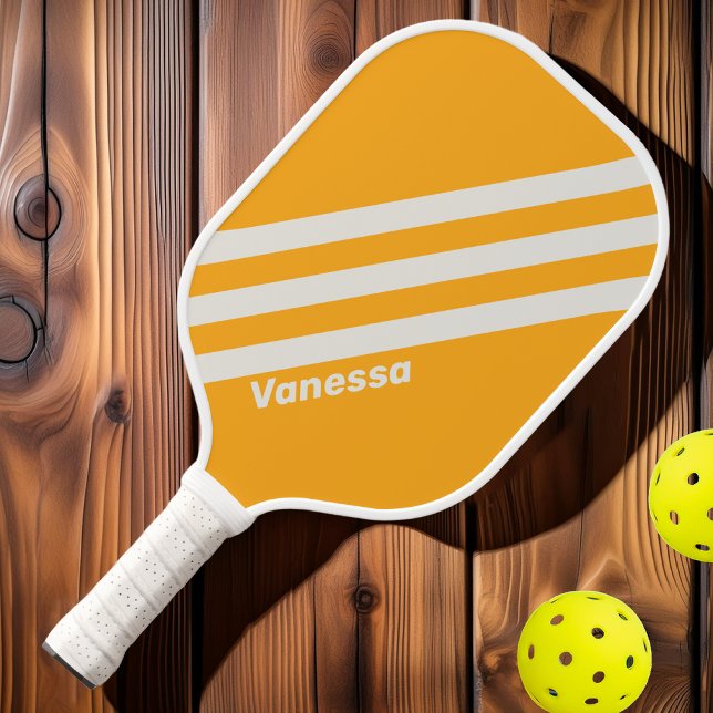 Palas De Pickleball Retro Sun besó tres franjas con nombre (Subido por el creador)