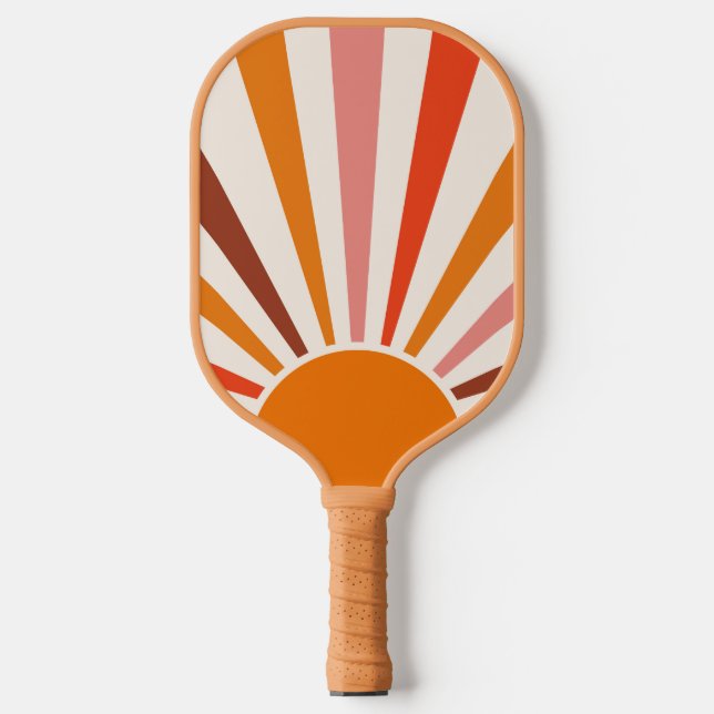 Palas De Pickleball Retro Sun Burst Naranja Sunset Rojo Amarillo Rosa (Anverso)