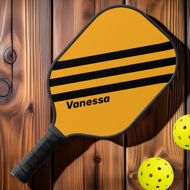 Palas De Pickleball Retro Sunflower Buzz Tres tiras con nombre (Subido por el creador)