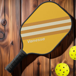 Palas De Pickleball Retro Sunshine Mostaza con nombre