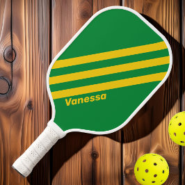 Palas De Pickleball Retro Tropical Palma Tres Franjas con Nombre