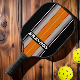 Palas De Pickleball Retro Vibe Rayas de Tablero de Arcoíris con Nombre