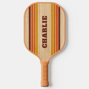 Palas De Pickleball Retro Vintage Stripes TU Nombre Divertido Personal