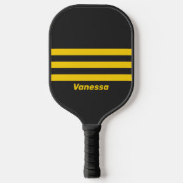 Palas De Pickleball Retro Yellowjacket Franjas Cruzadas Tres con Nombr