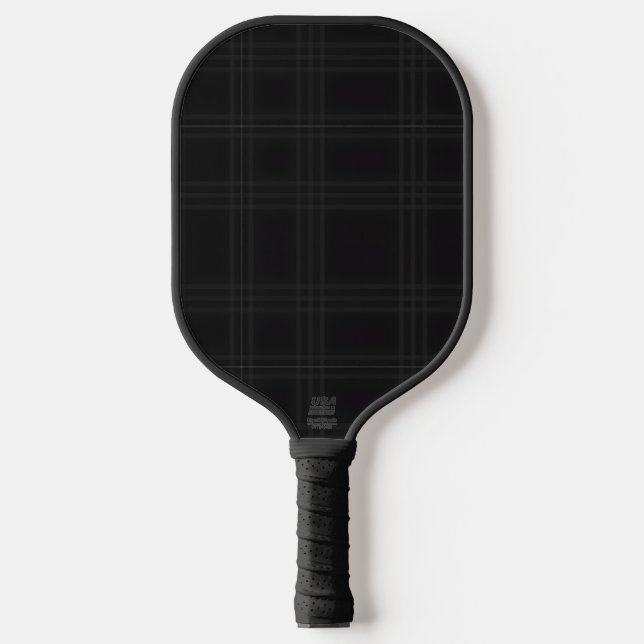 Palas De Pickleball Rich Black Tones Scottish Tartan Plaid Pattern  (Anverso)