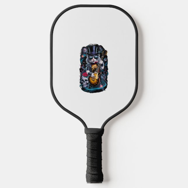 Palas De Pickleball Rock y Roll Rock C de Guitarra Jugando Gato 80's 9 (Anverso)