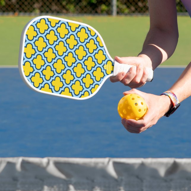 Palas De Pickleball Rojo azul amarillo y bebé, Entramado, Quatrefoil (in situ)