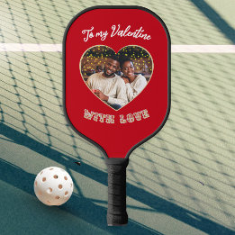 Palas De Pickleball Romantic Red Heart Photo Personalized Valentine's 