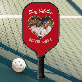 Palas De Pickleball Romantic Red Heart Photo Personalized Valentine's 
