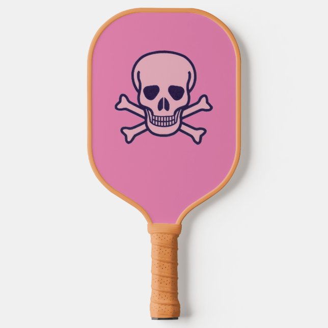 Palas De Pickleball Ropa rosa de cráneo rosa y paleta de pickleball de (Anverso)
