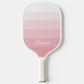 Palas De Pickleball Rosa Blush Blanco Personalizado Ombre Raya