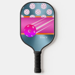 Palas De Pickleball Rosa caliente y Naranja personalizado con Verde az