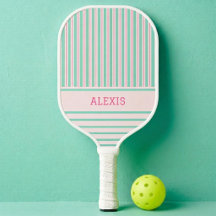Rosa Pastel Preppy Personalizado con Rayas Verde M