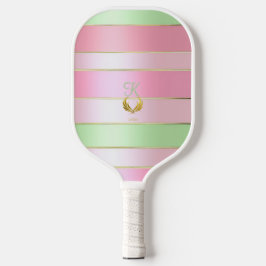 Palas De Pickleball Rosa Pastel Suave y Verde a Rayas