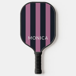 Palas De Pickleball rosa rayado | nombre personalizado de marina