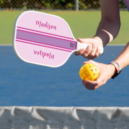 Palas De Pickleball Rosa retro, púrpura y con bandas de fuchia