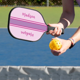 Palas De Pickleball Rosa retro, púrpura y con bandas de fuchia